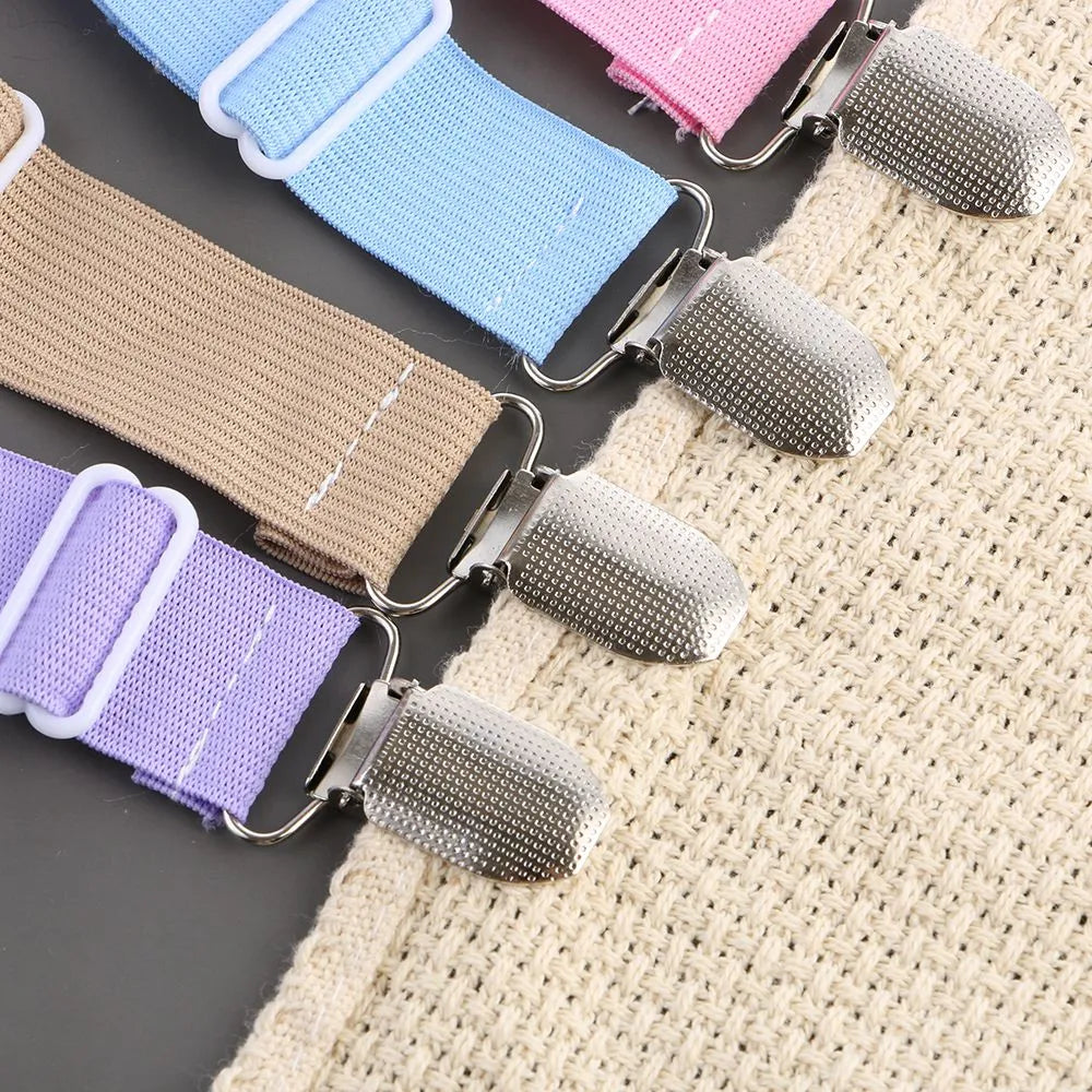 Bedding Holder Suspenders Grippers Non-slip Straps Fastener Mattress Clip Bed Sheets Buckle Elastic Belt