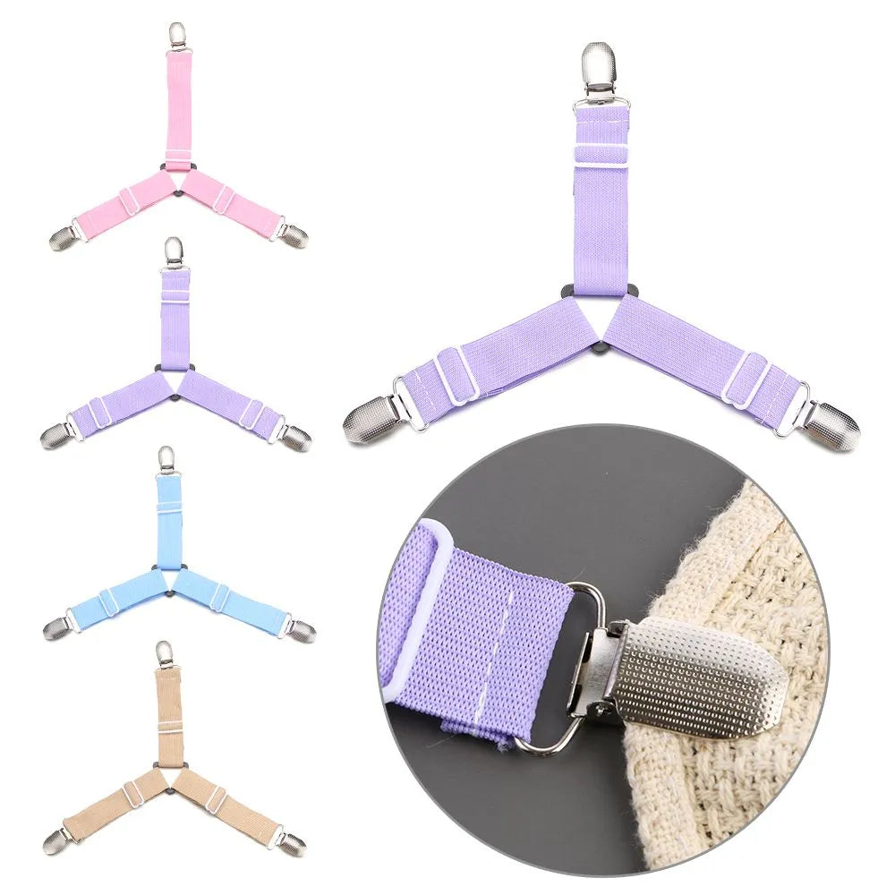 Bedding Holder Suspenders Grippers Non-slip Straps Fastener Mattress Clip Bed Sheets Buckle Elastic Belt