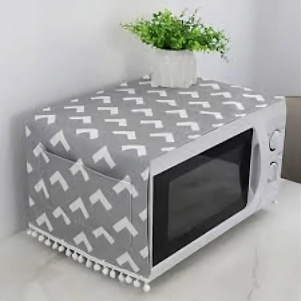 Microwave Oven Dustproof Cover with Storage Pockets