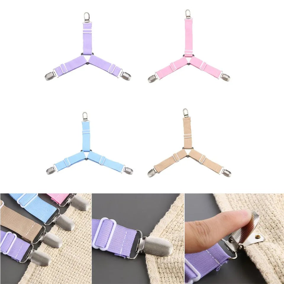 Bedding Holder Suspenders Grippers Non-slip Straps Fastener Mattress Clip Bed Sheets Buckle Elastic Belt