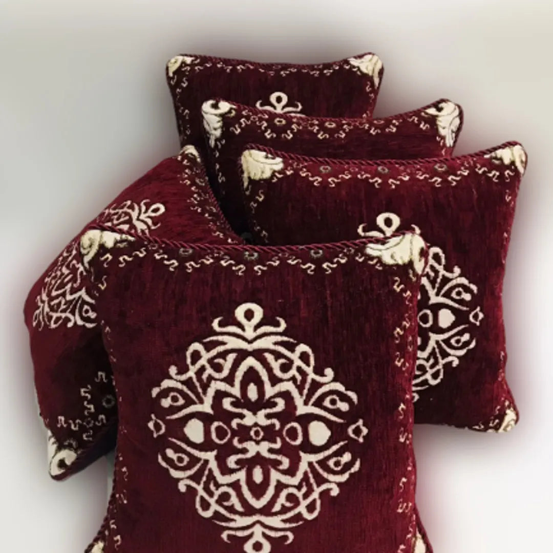 5-Piece Velvet Jacquard Cushion Cover Set