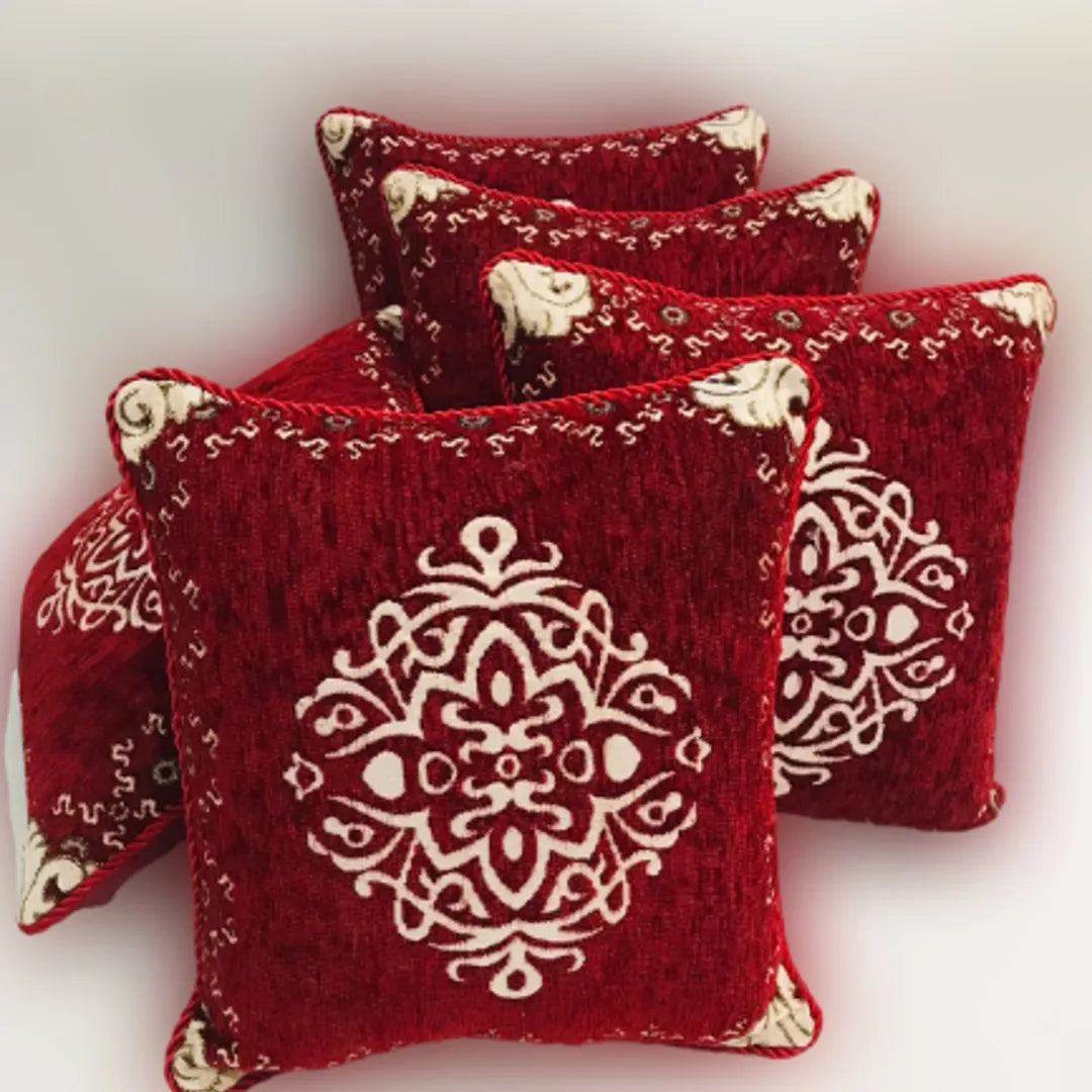 5-Piece Velvet Jacquard Cushion Cover Set