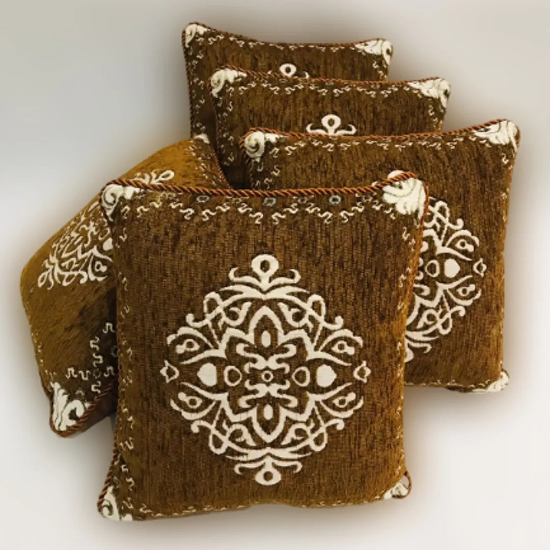 5-Piece Velvet Jacquard Cushion Cover Set