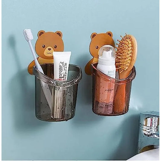 Cute Bear Wall Mounted Toothbrush Holder