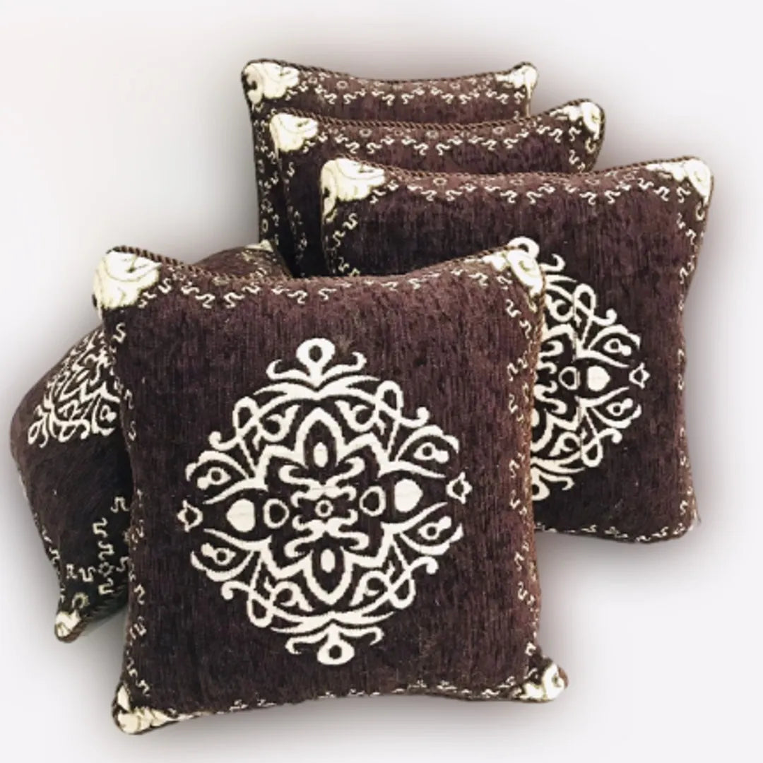 5-Piece Velvet Jacquard Cushion Cover Set