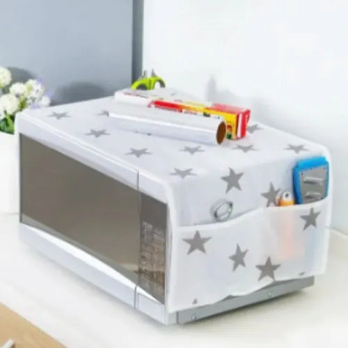 Microwave Oven Dustproof Cover with Storage Pockets
