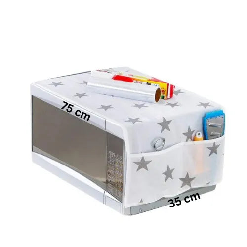 Microwave Oven Dustproof Cover with Storage Pockets