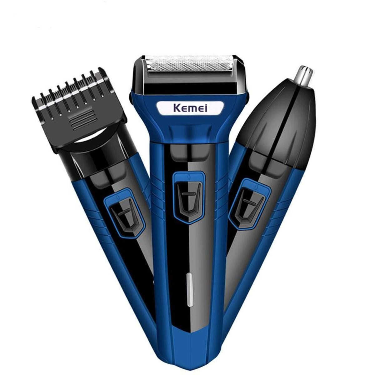Kemei 3-in-1 Rechargeable Grooming Kit – Hair Clipper, Shaver & Beard Trimmer for Men