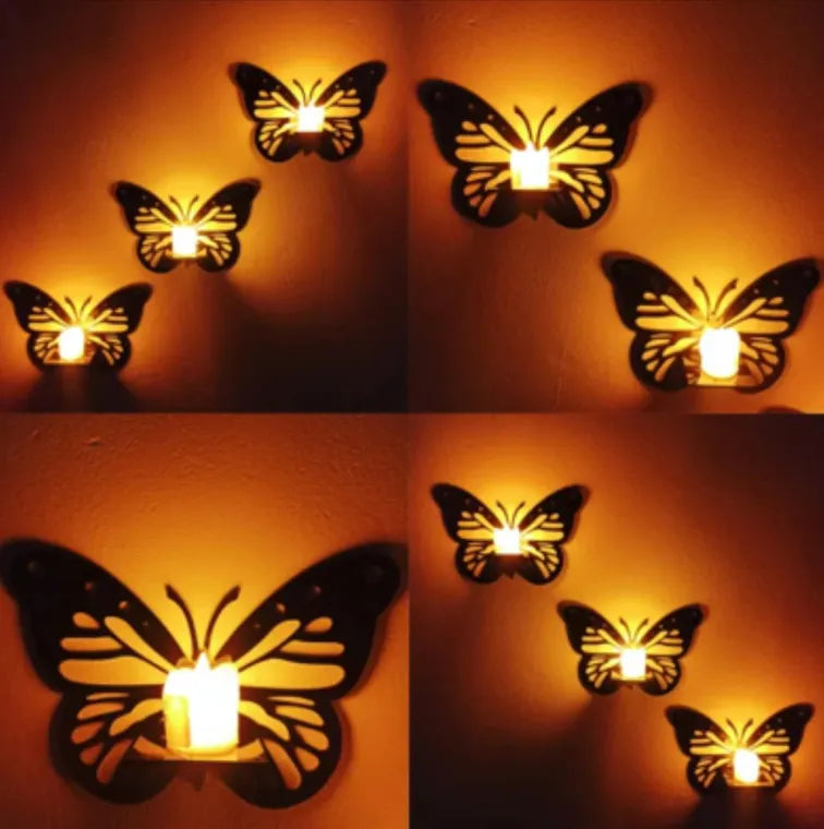 Pack of 3 Decorative Butterfly Wall Shelf