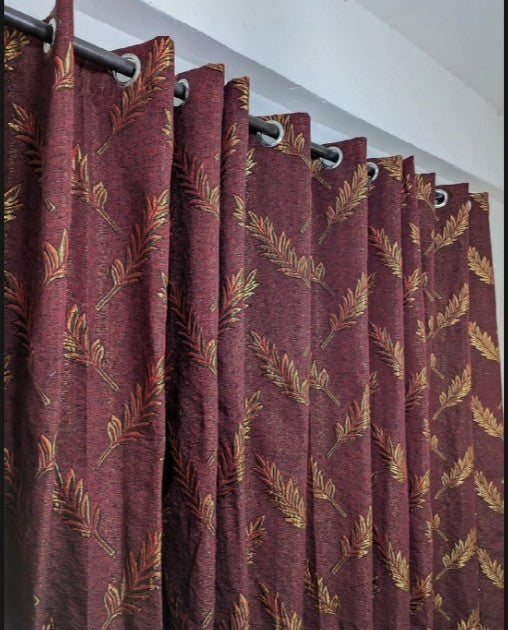 Elegant 3D Design Curtains For Your Bedroom Window Set Of 3 Curtains & 1 PC