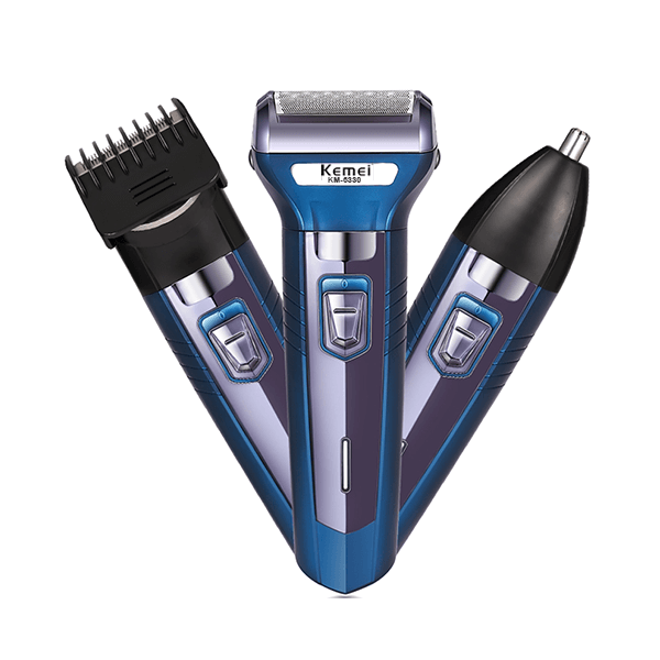 Kemei 3-in-1 Rechargeable Grooming Kit – Hair Clipper, Shaver & Beard Trimmer for Men